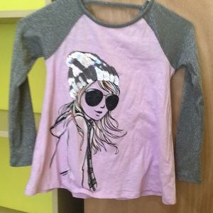 ❄️3/$10 Justice long sleeve shirt tee top size 6/7